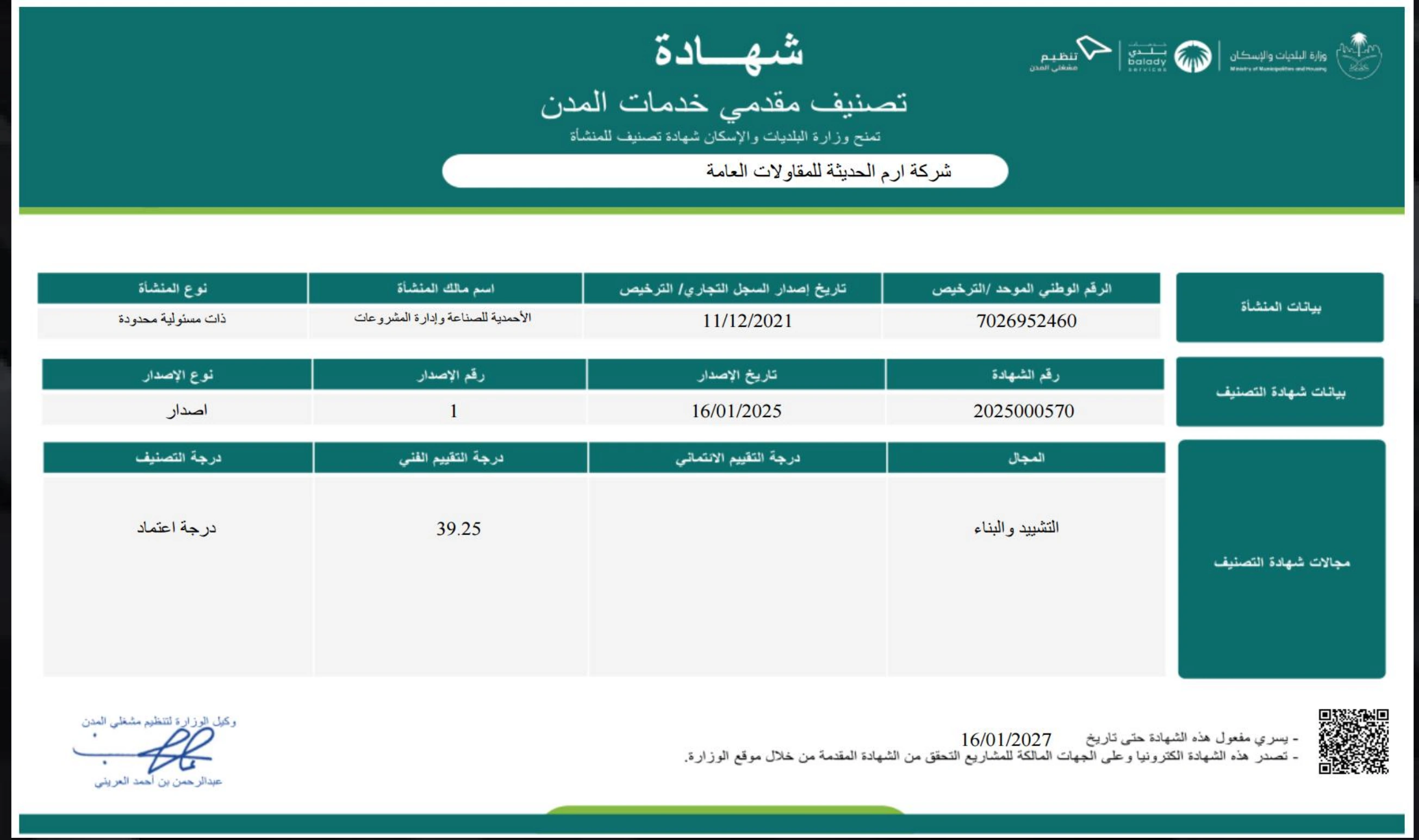 تصنيف مقدمي خدمات المدن